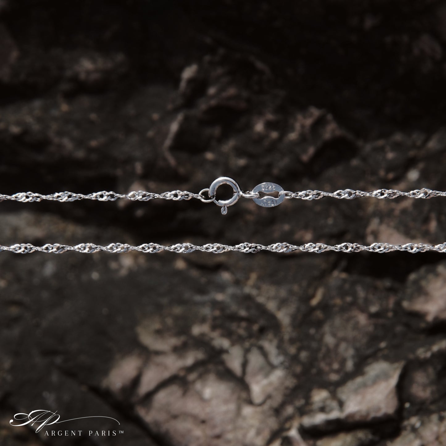 bijoux Collier en argent 925 porté